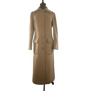 Current Elliot Long Wool Coat size 6 camel colour
